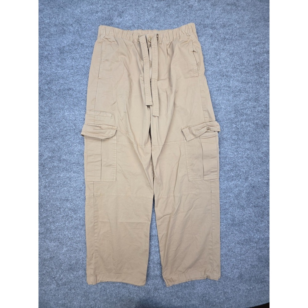 Gap Cargo Parachute Pants Women's Medium Beige Belted Relaxed Baggy